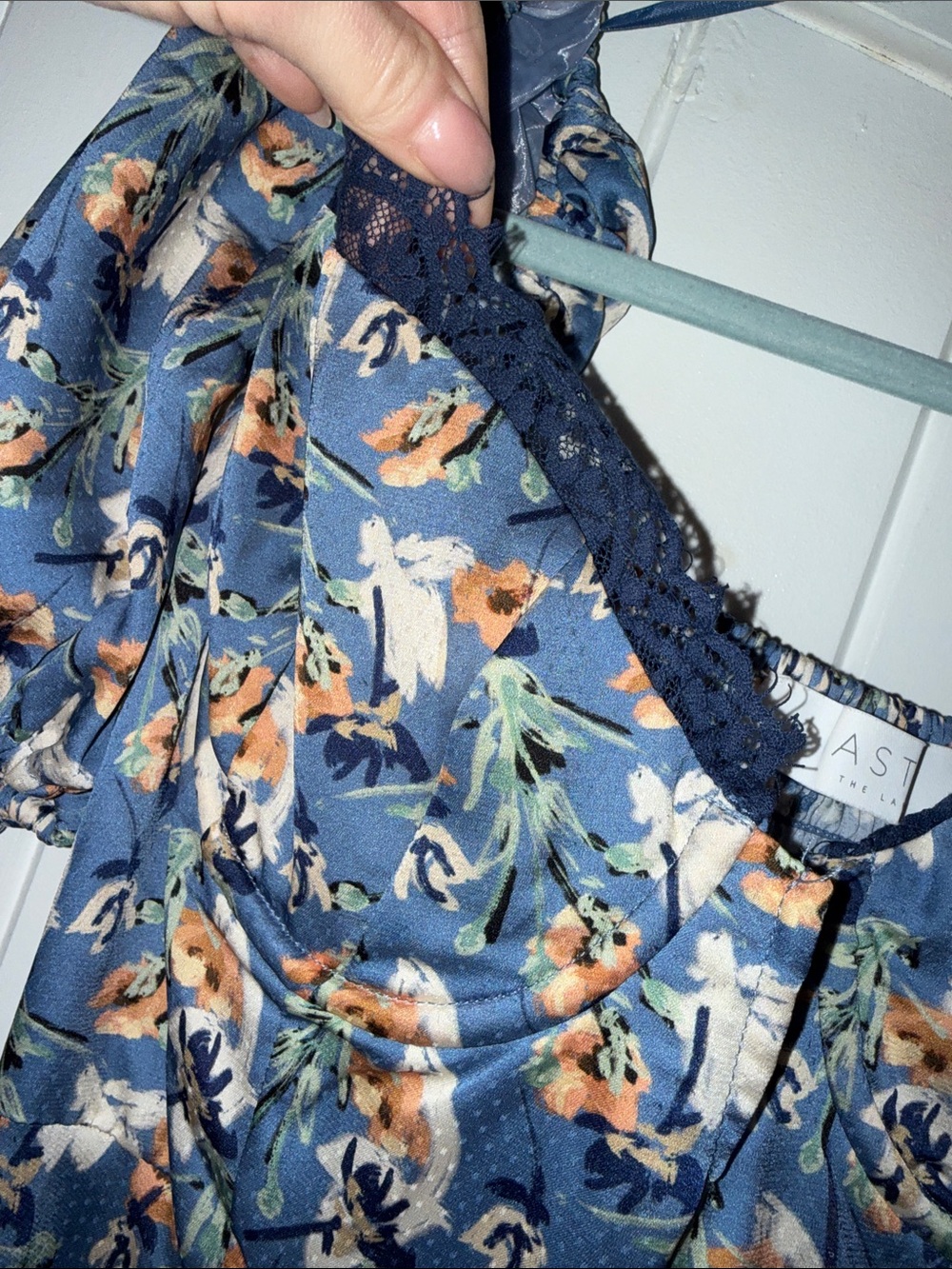 ASTR The Label Sylvie Puff Sleeve Blue Floral Maxi Dress - Picture 5 of 8